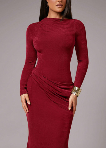 Бордовое вечернее платье годе SHEIN однотонное