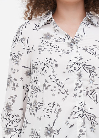 Белая кэжуал рубашка с цветами Minus