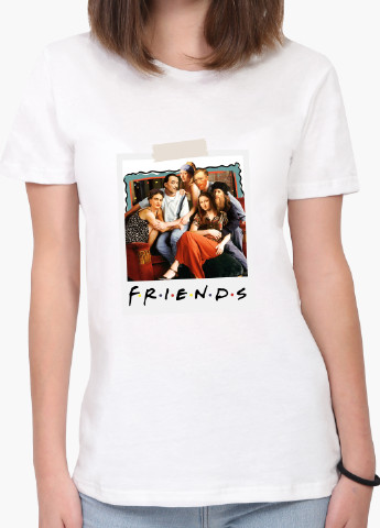Біла демісезон футболка жіноча друзі ван гог і фріда кало і мона ліза (van gogh la gioconda frida kahlo friends) білий (8976-2954) xxl MobiPrint