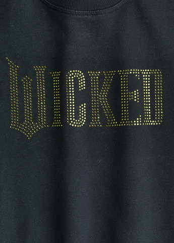 H&M свитшот надпись черный кэжуал хлопок, трикотаж с начесом