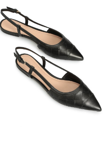 Черные женские кэжуал туфли плетение на низком каблуке - фото