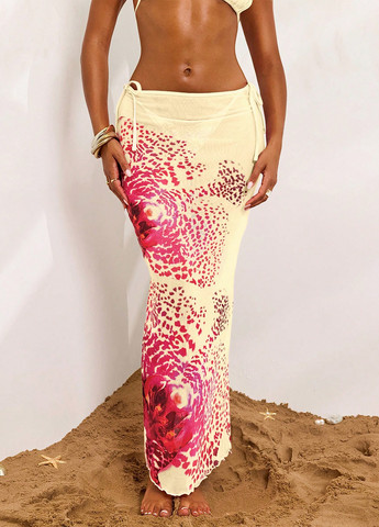 Жовтий літній комплект (ліф, трусики, спідниця) SHEIN