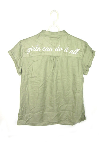 Оливковая (хаки) однотонная блузка H&M летняя