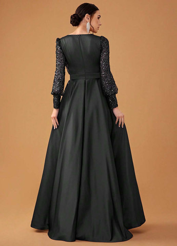 Чорна вечірня сукня в стилі армпір SHEIN однотонна