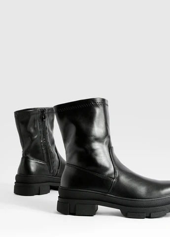Осенние ботинки Boohoo без декора из искусственной кожи