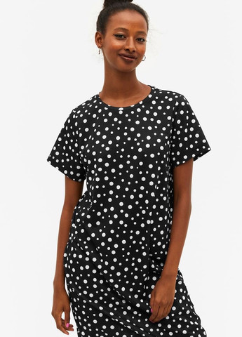 Чорна кежуал сукня сукня-футболка Monki в горошок