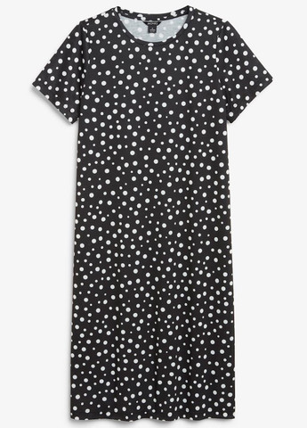 Чорна кежуал сукня сукня-футболка Monki в горошок