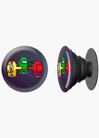 Попсокет (Popsockets) тримач для смартфону Амонг Ас (Among Us) (8754-2425) Чорний MobiPrint (216836565)