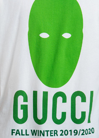 Белая бежевая футболка с логотипом Gucci