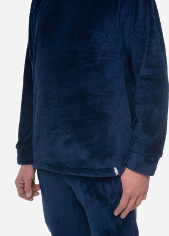 Костюм чоловічий домашній махровий кофта зі штанами Темно-синій Maybel (254967479)