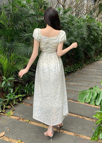 Белое кэжуал платье SHEIN с цветочным принтом