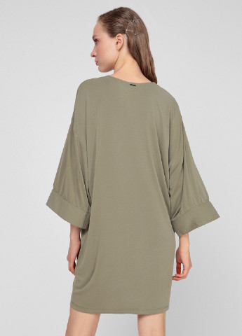 Оливковое (хаки) кэжуал платье оверсайз Replay однотонное