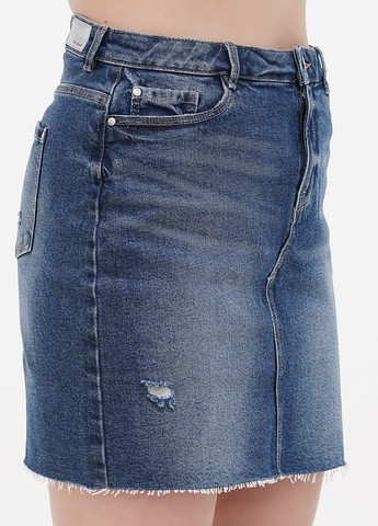 Синяя джинсовая однотонная юбка Orsay