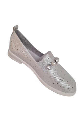 Серебряные туфли на низком каблуке Yalike