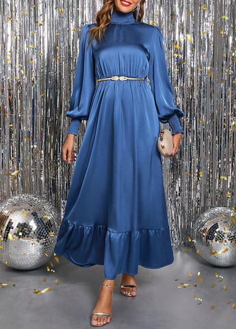 Синя святковий, вечірня сукня SHEIN однотонна