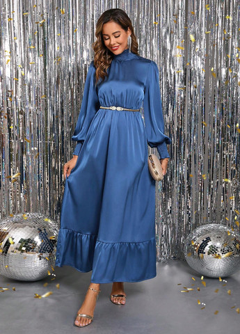 Синя святковий, вечірня сукня SHEIN однотонна