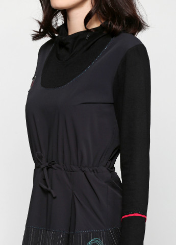 Черное кэжуал платье Sidecar с надписью
