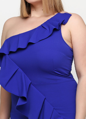 Синее коктейльное платье футляр Morgan однотонное