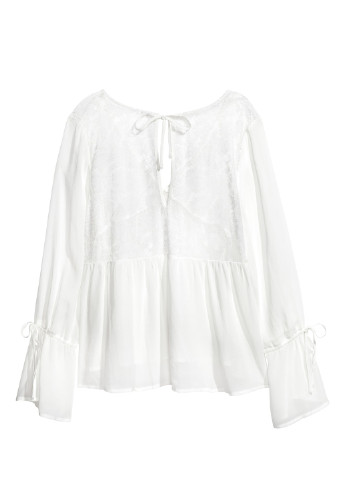 Біла блуза з мереживом H&M