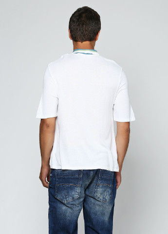 Белая футболка-поло для мужчин Flash в полоску