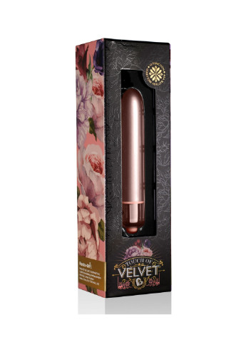 Вибропуля RO-90mm Touch of Velvet Rose Blush матовая, 10 режимов работы, на батарейке Rocks-Off (251250967)