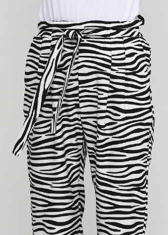 Черно-белые кэжуал летние зауженные брюки Luizacco