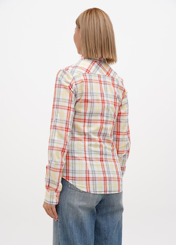 Оранжевая кэжуал рубашка в клетку Sassofono Club