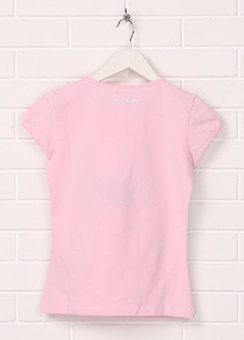 Светло-розовая летняя футболка с коротким рукавом Simonetta