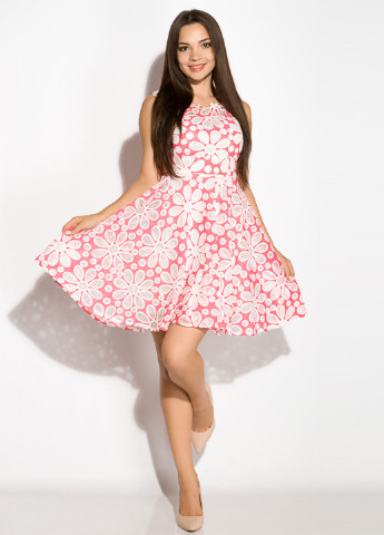 Рожева кежуал сукня кльош Time of Style з квітковим принтом