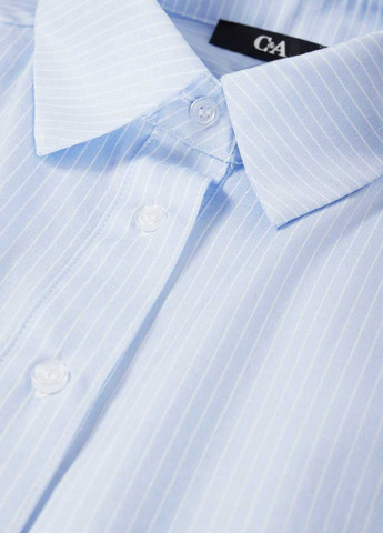 Голубой классическая, кэжуал рубашка однотонная C&A