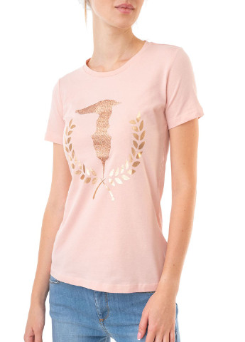 Розовая летняя футболка Trussardi Jeans
