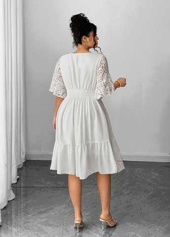 Білий святковий сукня кльош SHEIN однотонна