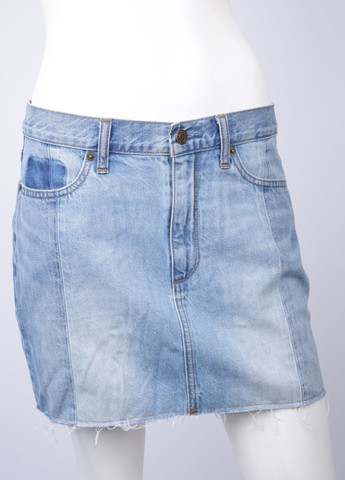 Голубая джинсовая однотонная юбка Gap