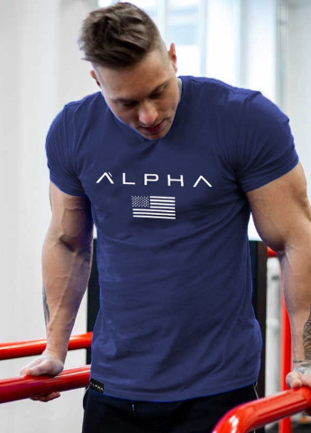Синяя мужская футболка Alpha