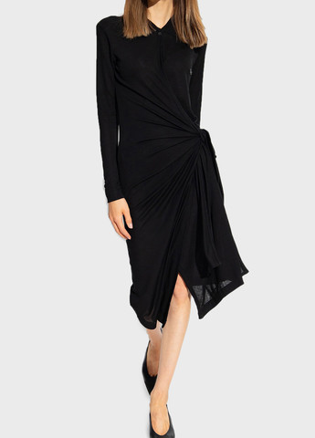 Чорна кежуал сукня на запах, сукня-сорочка Diesel однотонна