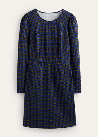 Темно-синее кэжуал платье футляр Boden с геометрическим узором