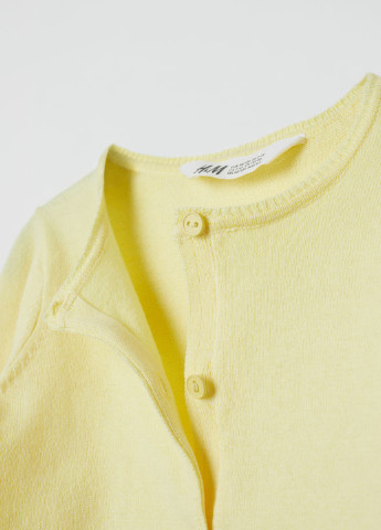 Кофта H&M однотонная жёлтая кэжуал трикотаж