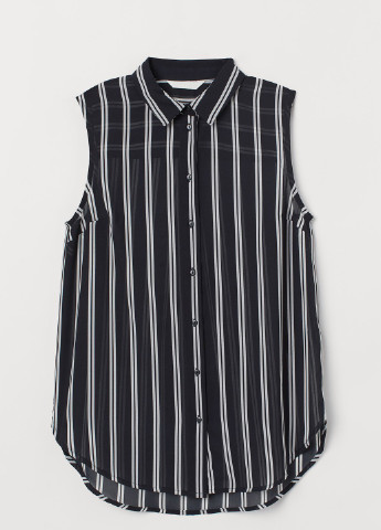 Черно-белая летняя блуза б/р H&M