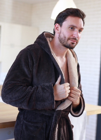 Халат мужской махровый Шоколадный/Капучино Maybel (250612470)