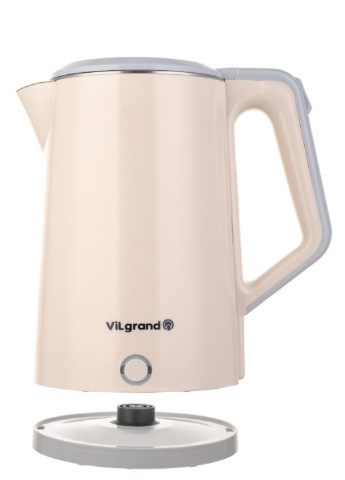 Чайник электрический нержавейка, цельная колба VS305 на 2,5 л Vilgrand бежевый