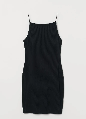 Черное кэжуал платье H&M однотонное