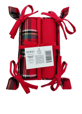 Рушник (2 шт.), 40х60 см Soho клітинка червоний