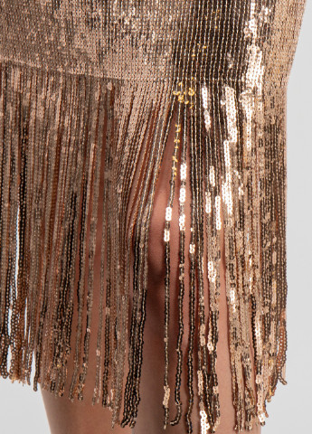 Золотой кэжуал золотистое платье-миди в пайетках Timiami однотонное