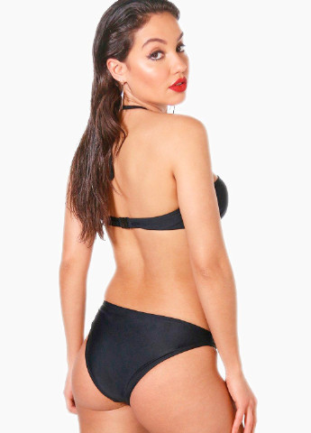 Черный летний купальник раздельный, бикини, бандо, халтер Boohoo