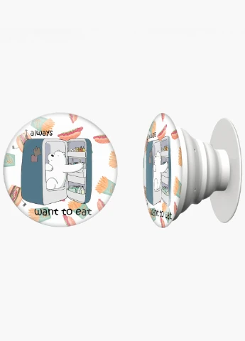 Попсокет (Popsockets) держатель для смартфона Вся правда о медведях (We Bare Bears) (8754-2907) Черный MobiPrint (229014781)