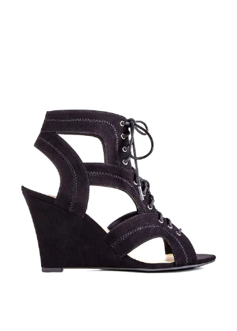 Черные босоножки JustFab на шнурках