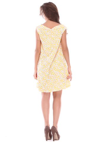 Світло-жовтий кежуал плаття, сукня Ut фактурна
