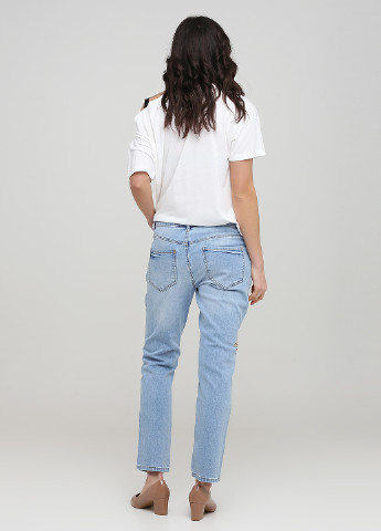 Голубые демисезонные зауженные, укороченные джинсы Linea Tesini