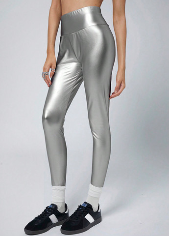 Серебряные демисезонные леггинсы SHEIN