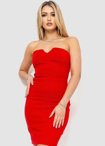 Красное коктейльное платье с открытыми плечами Ager однотонное
